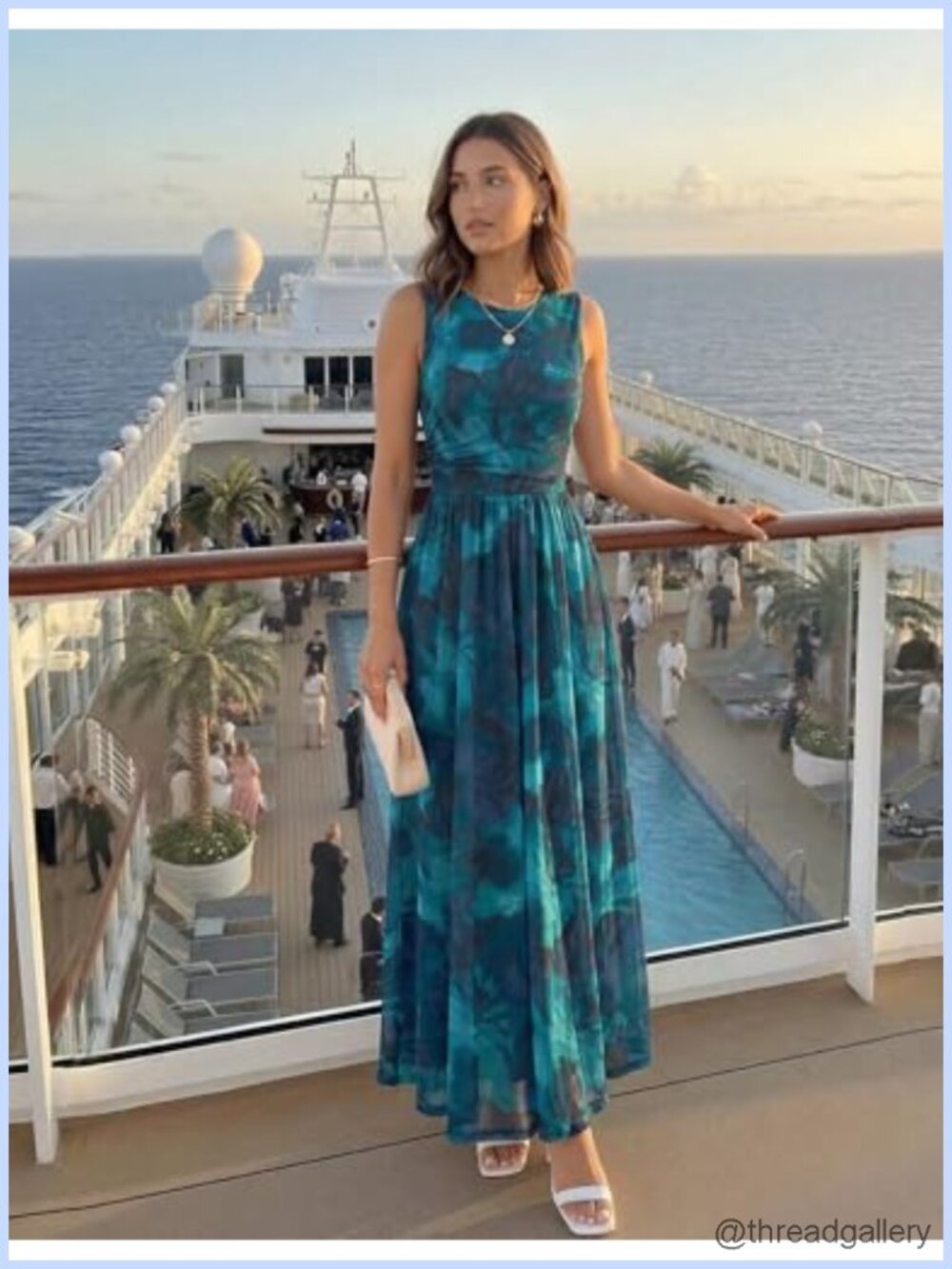 Women's Floral Maxi Dress Sleeveless Tulle Summer Wedding Guest - Picture 2 of 6